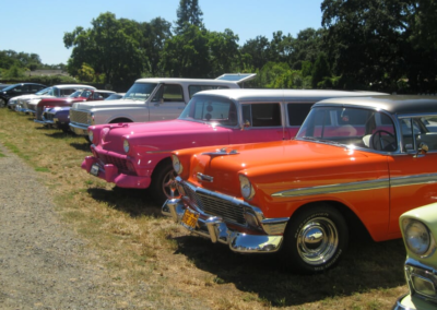 Classic Chevy's at the "Boyz Under the Hood" get together.